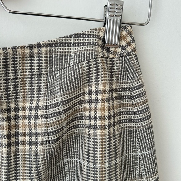 Acne Studios Beige Plaid Cotton Mini Wrap Skirt S - Picture 9 of 16